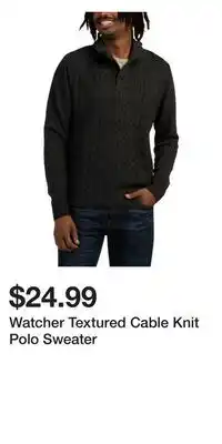 TJ Maxx Watcher Textured Cable Knit Polo Sweater offer