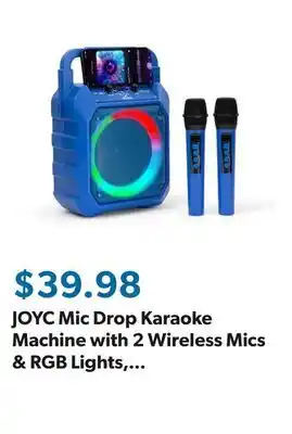 Sam's Club JOYC Mic Drop Karaoke Machine with 2 Wireless Mics & RGB Lights, Choose Color offer