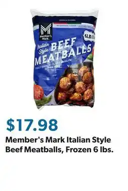 Sam's Club Member's Mark Italian Style Beef Meatballs, Frozen 6 lbs offer