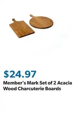 Sam's Club Member's Mark Set of 2 Acacia Wood Charcuterie Boards offer