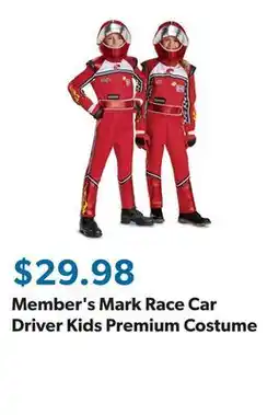 Sam's Club Member's Mark Race Car Driver Kids Premium Costume offer