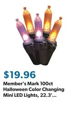 Sam's Club Member's Mark 100ct Halloween Color Changing Mini LED Lights, 22.3' Lighted Length offer