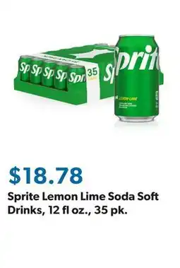 Sam's Club Sprite Lemon Lime Soda Soft Drinks, 12 fl oz., 35 pk offer