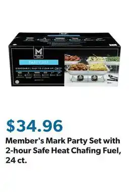 Sam's Club Member's Mark Party Set with 2-hour Safe Heat Chafing Fuel, 24 ct offer