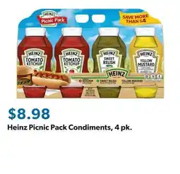 Sam's Club Heinz Picnic Pack Condiments, 4 pk offer