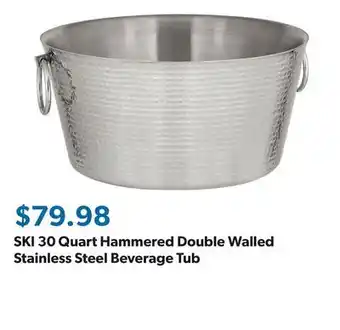 Sam's Club SKI 30 Quart Hammered Double Walled Stainless Steel Beverage Tub offer