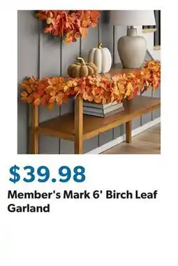 Sam's Club Member's Mark 6' Birch Leaf Garland offer