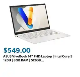 Sam's Club ASUS VivoBook 14 FHD Laptop | Intel Core 5 120U | 8GB RAM | 512GB SSD | Windows 11, Choose Color offer