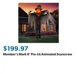 Sam's Club Member's Mark 8' Pre-Lit Animated Scarecrow offer