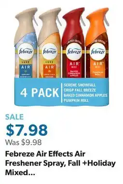 Sam's Club Febreze Air Effects Air Freshener Spray, Fall +Holiday Mixed Scents, 4 ct., 35.2 oz offer