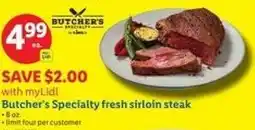 Lidl Butcher's Specialty fresh sirloin steak offer
