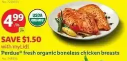Lidl Perdue fresh organic boneless chicken breasts offer