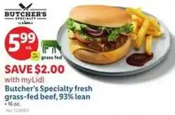 Lidl Butcher's Specialty fresh grass-fed beef, 93% lean offer