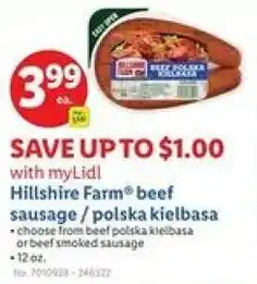 Lidl Hillshire Farm beef sausage polska kielbasa offer