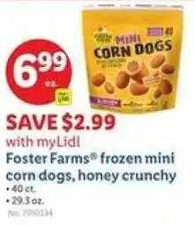 Lidl Foster farms frozen mini corn dogs, honey crunchy offer
