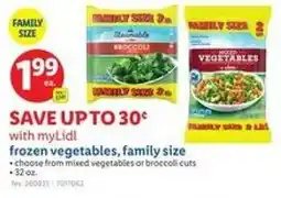 Lidl Frozen vegetables family size offer