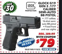 Big 5 Umarex Glock G19 Gen 3 .177 Caliber Semi-Auto BB Pistol offer
