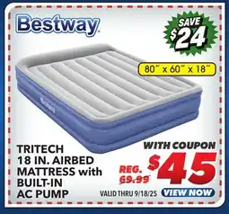 Big 5 Bestway Tritech Air Mattress Queen 18 with Built-in AC Pump offer