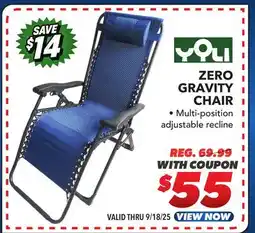 Big 5 Yoli Zero Gravity Chair offer