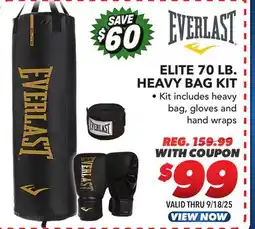 Big 5 Everlast Elite 70 lb. Heavy Bag Kit offer