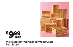 Michaels Make market Unfinished Wood Crate offer