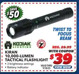 Big 5 Kodiak Kiran Rechargeable 10,000 Lumen Tactical Flashlight offer
