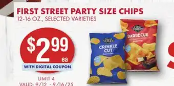 Smart & Final FIRST STREET PARTY SIZE CHIPS offer