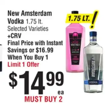 Smart & Final New Amsterdam Vodka offer