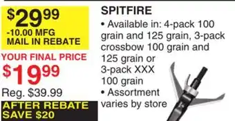 Dunham's Sports SPITFIRE offer