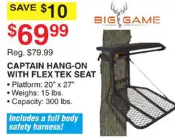Dunham's Sports CAPTAIN HANG-ON WITH FLEX TEK SEAT offer