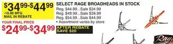 Dunham's Sports SELECT RAGE BROADHEADS IN STOCK offer