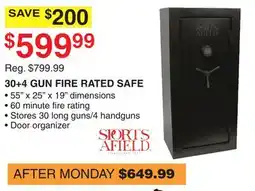 Dunham's Sports SPORTS AFIELD 30+4 GUN FIRE RATED SAFE offer