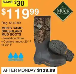 Dunham's Sports MEN'S CAMO BRUSHLAND MUD BOOTS offer