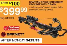 Dunham's Sports BARNETT SPARTAN XP400 CROSSBOW PACKAGE WITH CRANK offer