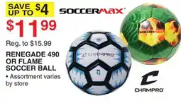 Dunham's Sports RENEGADE 490 OR FLAME SOCCER BALL offer