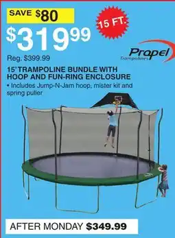 Dunham's Sports 15' TRAMPOLINE BUNDLE WITH HOOP AND FUN-RING ENCLOSURE offer