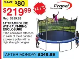 Dunham's Sports 14' TRAMPOLINE WITH FUN-RING ENCLOSURE offer