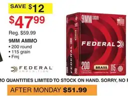 Dunham's Sports 9MM AMMO offer
