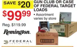 Dunham's Sports GUN CLUB CASE OF FEDERAL TARGET LOADS offer