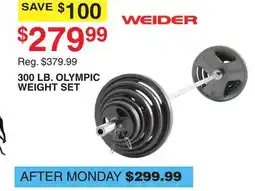 Dunham's Sports 300 LB. OLYMPIC WEIGHT SET offer