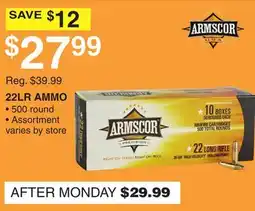Dunham's Sports ARMSCOR 22LR AMMO offer