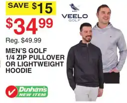 Dunham's Sports VEELO MEN'S GOLF 1/4 ZIP PULLOVER OR LIGHTWEIGHT HOODIE offer