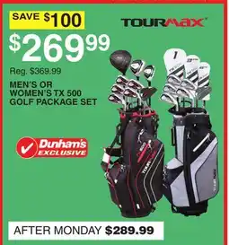 Dunham's Sports MEN'S OR WOMEN'S TX 500 GOLF PACKAGE SET offer