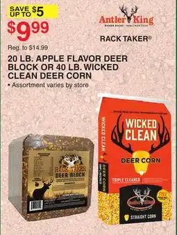 Dunham's Sports ANTLER KING 20 LB. APPLE FLAVOR DEER BLOCK OR 40 LB. WICKED CLEAN DEER CORN offer
