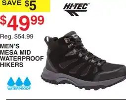 Dunham's Sports HI-TEC MEN'S MESA MID WATERPROOF HIKERS offer