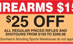 Dunham's Sports RIFLES AND SHOTGUNS offer