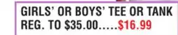 Dunham's Sports GIRLS' OR BOYS' TEE OR TANK offer