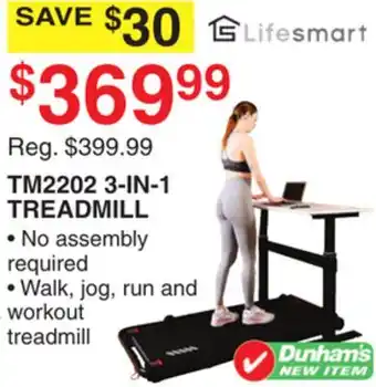 Dunham's Sports TM2202 3-IN-1 TREADMILL offer
