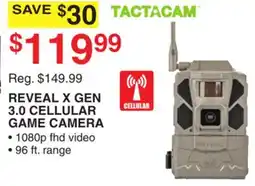Dunham's Sports TACTACAM REVEAL X GEN 3.0 CELLULAR GAME CAMERA offer