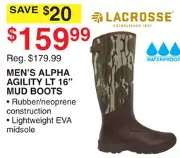 Dunham's Sports MEN'S ALPHA AGILITY LT 16 MUD BOOTS offer